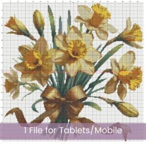 March Birth Month Flower Bunch Cross Stitch Pattern