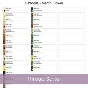 March Birth Month Flower Bunch Cross Stitch Pattern
