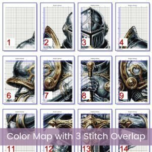 Medieval Knight Cross Stitch Pattern, Fantasy Warrior Embroidery Pattern, Chivalry Stitch Design Gift, Knight in Armor Historical Embroidery