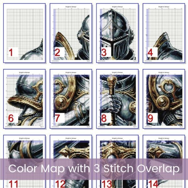 Medieval Knight Cross Stitch Pattern, Fantasy Warrior Embroidery Pattern, Chivalry Stitch Design Gift, Knight in Armor Historical Embroidery