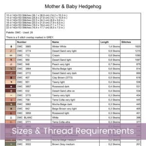 Mom and Baby Hedgehog Cross Stitch Pattern, Woodland Animal Nursery Embroidery Art Decor, Digital Wildlife Stitch Design, Baby Shower Gift