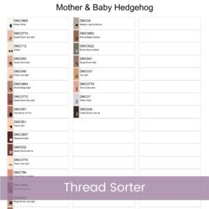 Mom and Baby Hedgehog Cross Stitch Pattern, Woodland Animal Nursery Embroidery Art Decor, Digital Wildlife Stitch Design, Baby Shower Gift