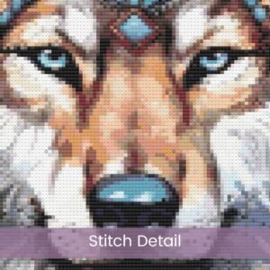 Native American Wolf Cross Stitch Pattern, Tribal Wolf Embroidery, Southwestern Boho Stitch Design, Handmade Tribal Art, Spirit Animal Gift