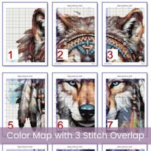Native American Wolf Cross Stitch Pattern, Tribal Wolf Embroidery, Southwestern Boho Stitch Design, Handmade Tribal Art, Spirit Animal Gift