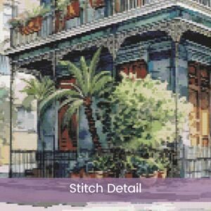 New Orleans House Cross Stitch Pattern, Historic French Quarter Architecture Embroidery, Southern Charm Decor, Vintage House Cross Stitch