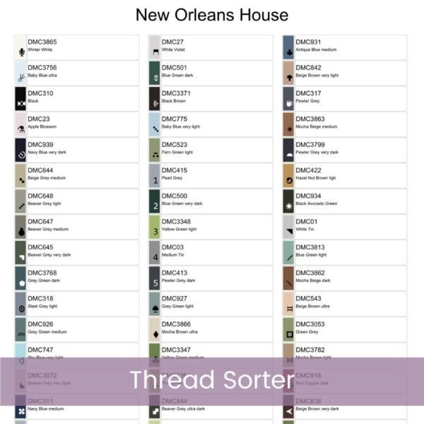 New Orleans House Cross Stitch Pattern, Historic French Quarter Architecture Embroidery, Southern Charm Decor, Vintage House Cross Stitch