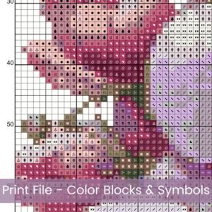Orchid Heart Cross Stitch Pattern Handmade Romantic Elegant Floral Botanical Wedding Gift DIY Flower Decor Love-Inspired Embroidery Art Idea