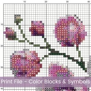 Orchid Cross Stitch Pattern Modern Handmade Tropical Floral Purple Nature-Inspired Flower Botanical DIY Embroidery Elegant Home Decor Art