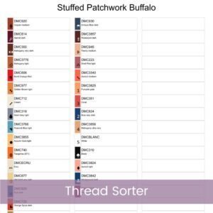 Patchwork Buffalo Cross Stitch Pattern | Cute Toy-Style Buffalo Embroidery Design