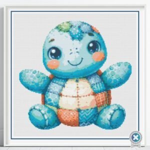 Patchwork Sea Turtle Cross Stitch Pattern, Patchwork Stuffed Pets Cross Stitch Pattern, Instant Download, Pattern Keeper file included
