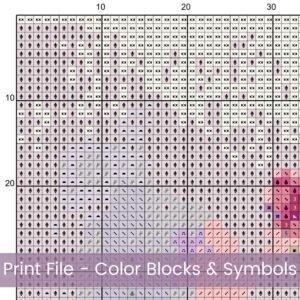 Petunia Flowers Cross Stitch Pattern Pink and Purple Full Coverage Watercolor Floral DIY Garden Decor Embroidery Botanical Flower Stitch Art