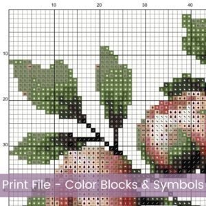 Peony Hat Box Cross Stitch Pattern Vintage Floral Pink Hat Box Embroidery Pattern, Shabby Chic Handmade Feminine Bouquet Home Decor Gift