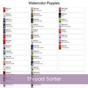 Poppies Flowers Cross Stitch Pattern, Full Coverage Watercolor Poppy Flowers PDF Cross Stitch Pattern, Instant Download, Pattern Keeper Incl
