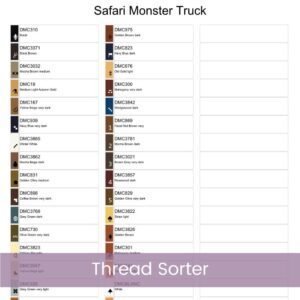 Safari Monster Truck Cross Stitch Pattern, Animal-Themed Embroidery Nursery Decor, Boy's Room Decor, DIY Kids Decor, Handmade Truck Art Gift