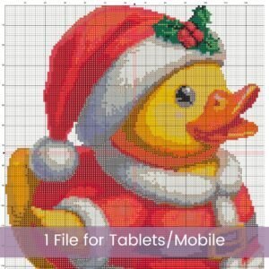 Santa Rubber Duck Cross Stitch Pattern, Cute Christmas Duck Halloween Cross Stitch Pattern, Instant Download, Pattern Keeper file included