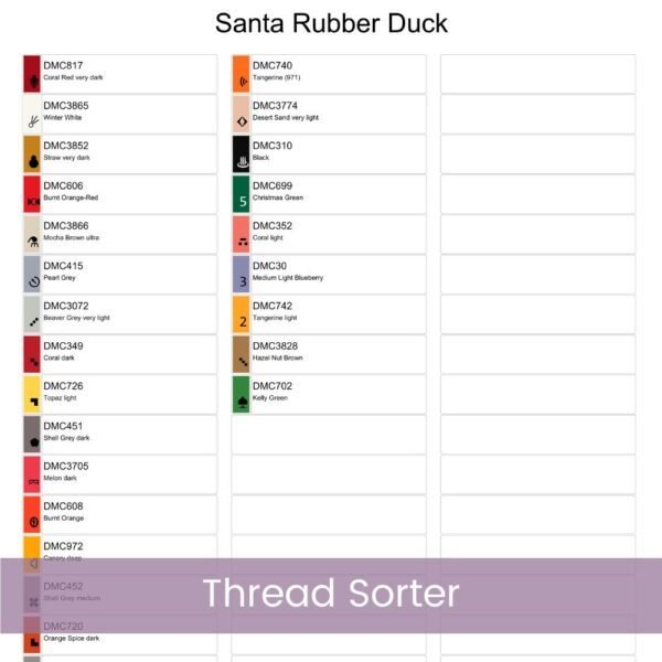 Santa Rubber Duck Cross Stitch Pattern, Cute Christmas Duck Halloween Cross Stitch Pattern, Instant Download, Pattern Keeper file included