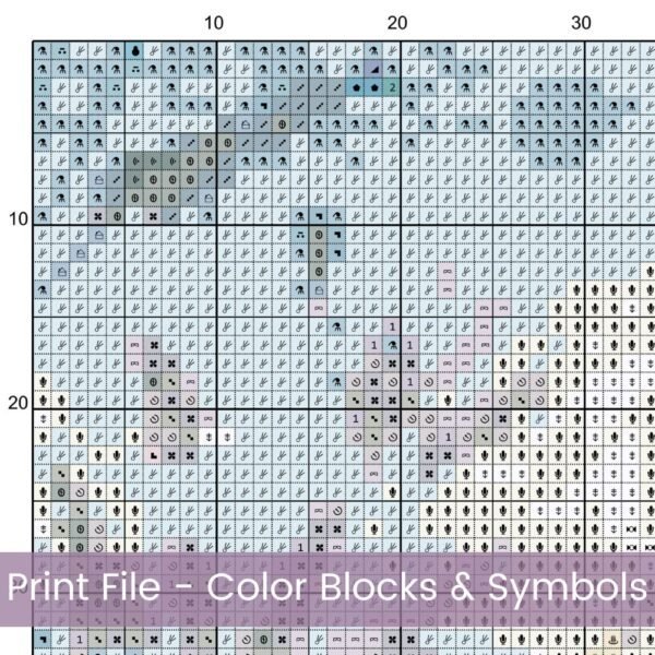 Serene Beach Cross Stitch Pattern, Wildflower Coastal Full-Coverage Design, Ocean View Pattern, Digital Beach Pattern, Beach Lover Gift Idea