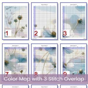 Serene Beach Cross Stitch Pattern, Wildflower Coastal Full-Coverage Design, Ocean View Pattern, Digital Beach Pattern, Beach Lover Gift Idea