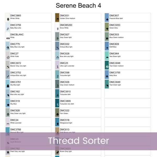 Serene Beach Cross Stitch Pattern, Wildflower Coastal Full-Coverage Design, Ocean View Pattern, Digital Beach Pattern, Beach Lover Gift Idea