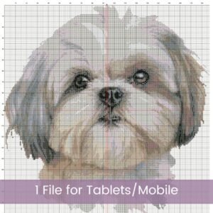 Shih Tzu Dog Cross Stitch Pattern Realistic Dog Portrait Embroidery, Pet Lover Gift, Animal Embroidery Decor Pattern, Cute Handmade Pet Art