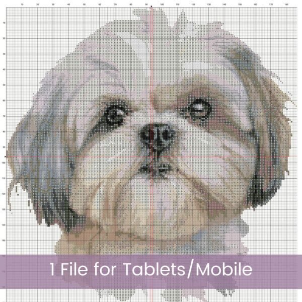 Shih Tzu Dog Cross Stitch Pattern Realistic Dog Portrait Embroidery, Pet Lover Gift, Animal Embroidery Decor Pattern, Cute Handmade Pet Art