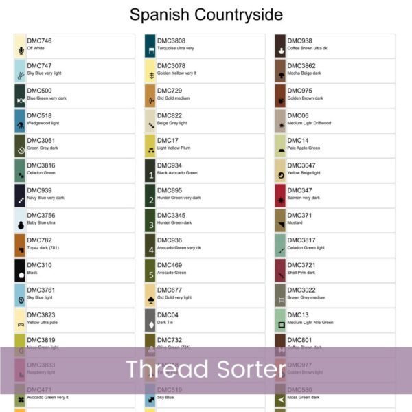 Spain in Summer Cross Stitch Pattern, Spanish Countryside Digital Cross Stitch Pattern Download, Full Coverage, Pattern Keeper file included
