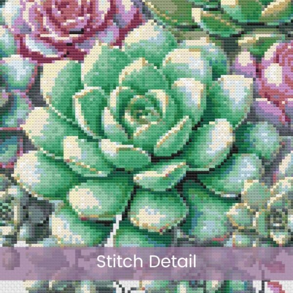 Succulents Heart Counted Cross Stitch PDF Pattern, Succulent Heart Cross Stitch Pattern, Cactus Nature PDF Pattern, Instant Download