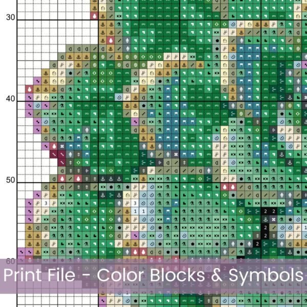 Succulents Heart Counted Cross Stitch PDF Pattern, Succulent Heart Cross Stitch Pattern, Cactus Nature PDF Pattern, Instant Download