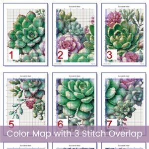 Succulents Heart Counted Cross Stitch PDF Pattern, Succulent Heart Cross Stitch Pattern, Cactus Nature PDF Pattern, Instant Download
