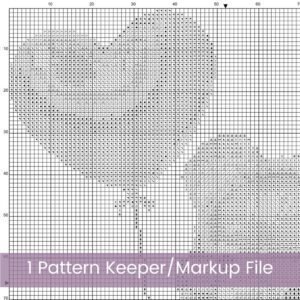 Teddy Bear with Heart Balloon Cross Stitch Pattern, Nursery Decor Art, Handmade Gift Idea, Love Themed Pattern, Kids Room Cross Stitch Chart
