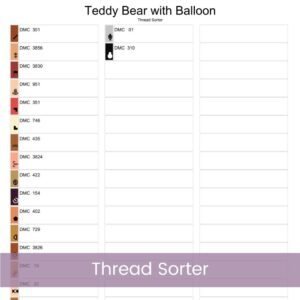 Teddy Bear with Heart Balloon Cross Stitch Pattern, Nursery Decor Art, Handmade Gift Idea, Love Themed Pattern, Kids Room Cross Stitch Chart