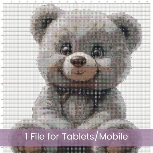 Teddy Bear Cross Stitch Pattern / Cute Vintage Teddy Bear PDF Cross Stitch Pattern Instant Download / Pattern Keeper & iBook file included