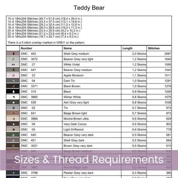 Teddy Bear Cross Stitch Pattern / Cute Vintage Teddy Bear PDF Cross Stitch Pattern Instant Download / Pattern Keeper & iBook file included