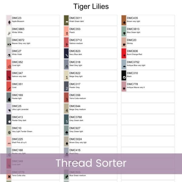 Tiger Lily Flowers Counted Cross Stitch Pattern, Full Coverage Tiger Lilies PDF Cross Stitch Pattern, Instant Download, Pattern Keeper Incl