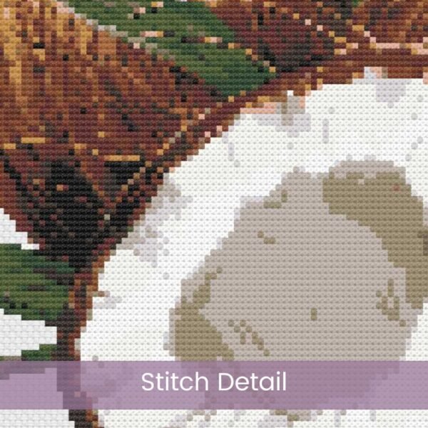 Tropical Coconuts Cross Stitch Pattern, Coconut Fruit Digital Cross Stitch Pattern Download, Summer Decor, Island Style Digital Download