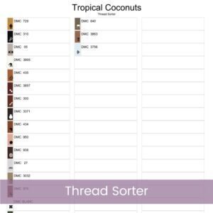 Tropical Coconuts Cross Stitch Pattern, Coconut Fruit Digital Cross Stitch Pattern Download, Summer Decor, Island Style Digital Download