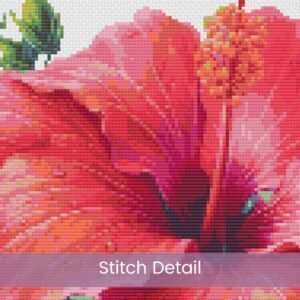 Tropical Hibiscus Cross Stitch Pattern, Hibiscus Flower Counted Cross Stitch Pattern, Floral Decor PDF Stitch Pattern, Instant Download