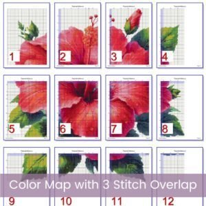 Tropical Hibiscus Cross Stitch Pattern, Hibiscus Flower Counted Cross Stitch Pattern, Floral Decor PDF Stitch Pattern, Instant Download