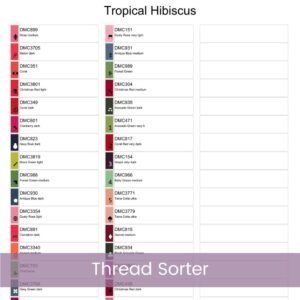 Tropical Hibiscus Cross Stitch Pattern, Hibiscus Flower Counted Cross Stitch Pattern, Floral Decor PDF Stitch Pattern, Instant Download