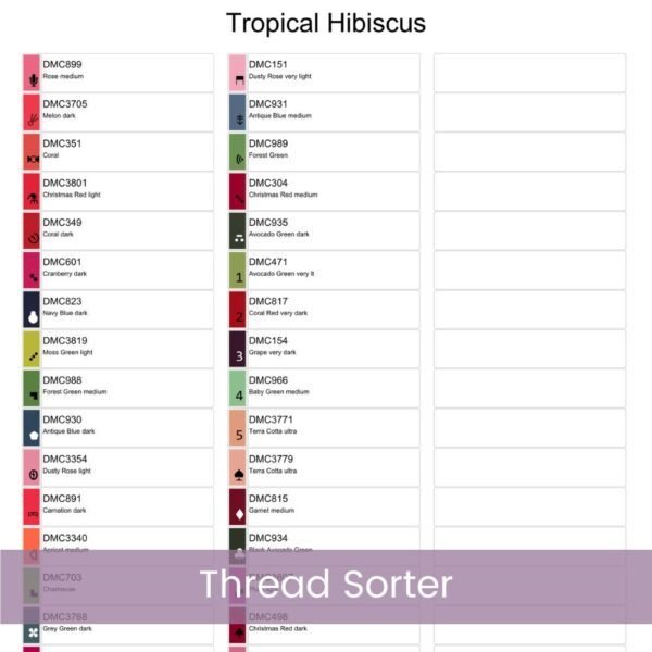 Tropical Hibiscus Cross Stitch Pattern, Hibiscus Flower Counted Cross Stitch Pattern, Floral Decor PDF Stitch Pattern, Instant Download