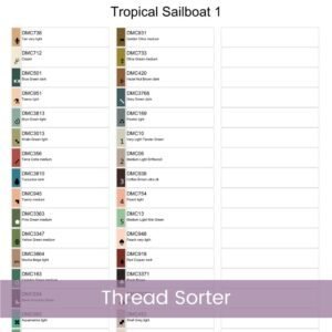 Tropical Sailboat Cross Stitch Pattern, Island Sailing Digital Cross Stitch Pattern Download, Full Coverage, Pattern Keeper file included