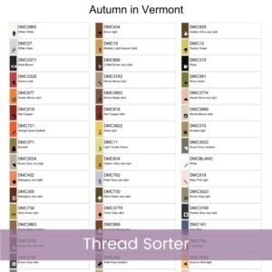 Vermont in Autumn Cross Stitch Pattern, Vermont Landscape Embroidery, New England Autumn Nature Fall Foliage Farmhouse Decor Cross Stitch