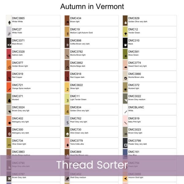 Vermont in Autumn Cross Stitch Pattern, Vermont Landscape Embroidery, New England Autumn Nature Fall Foliage Farmhouse Decor Cross Stitch