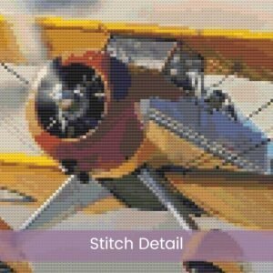 Vintage Biplane Cross Stitch Pattern, Aviation Lover’s Dream, PDF Instant Download, Full Coverage Digital Pattern, Pattern Keeper file incl