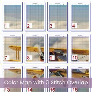 Vintage Biplane Cross Stitch Pattern, Aviation Lover’s Dream, PDF Instant Download, Full Coverage Digital Pattern, Pattern Keeper file incl
