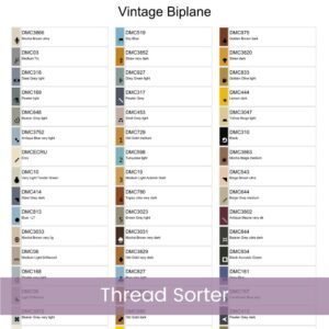 Vintage Biplane Cross Stitch Pattern, Aviation Lover’s Dream, PDF Instant Download, Full Coverage Digital Pattern, Pattern Keeper file incl