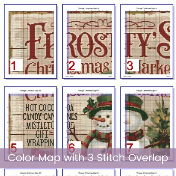 Vintage Frosty's Christmas Market Cross Stitch Pattern, Festive Holiday Kitchen Sign Cross Stitch PDF, PDF Instant Download, App File incl