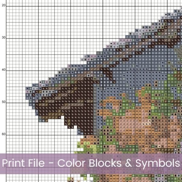 Vintage Stone House Front Door Cross Stitch Pattern, Cottage Door Embroidery, Cozy Rustic Decor, Architectural Art, Instant Download PDF