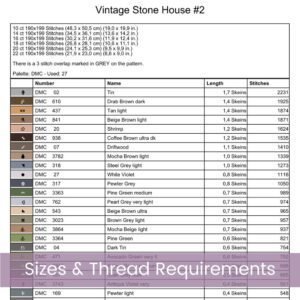 Vintage Stone House Front Door Cross Stitch Pattern, Cottage Door Embroidery, Cozy Rustic Decor, Architectural Art, Instant Download PDF