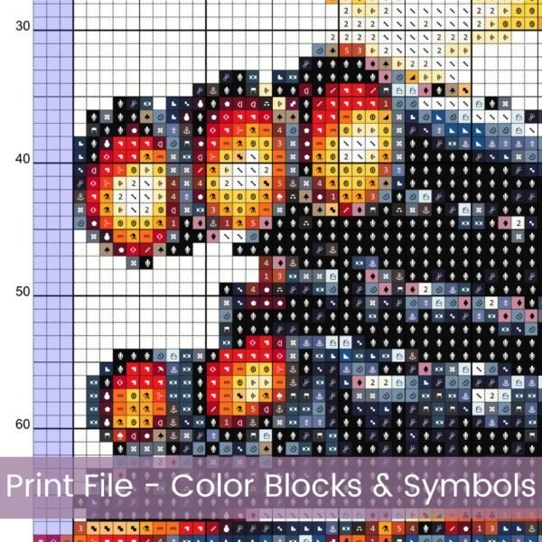 Volcano Monster Truck Cross Stitch Pattern, Black Monster Truck with Flames, PDF Instant Download, Pattern Keeper & tablet files included